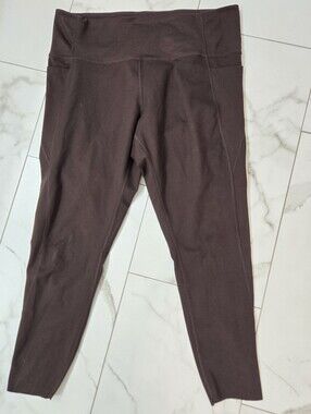 Danskin Womens Brown Scallop Hem Leggings Size XL